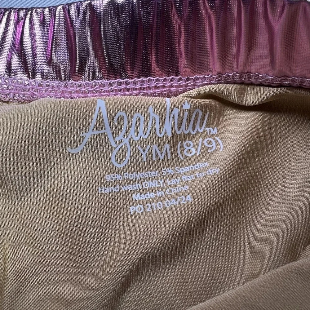 Azarhia Pink Metallic Skirt Skort‎ Little Girl 8/9 Shimmery Reflective Cute